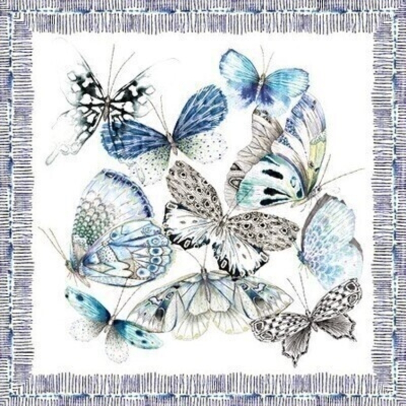 Blue Butterfly Blank Greetings Card by Paper Rose